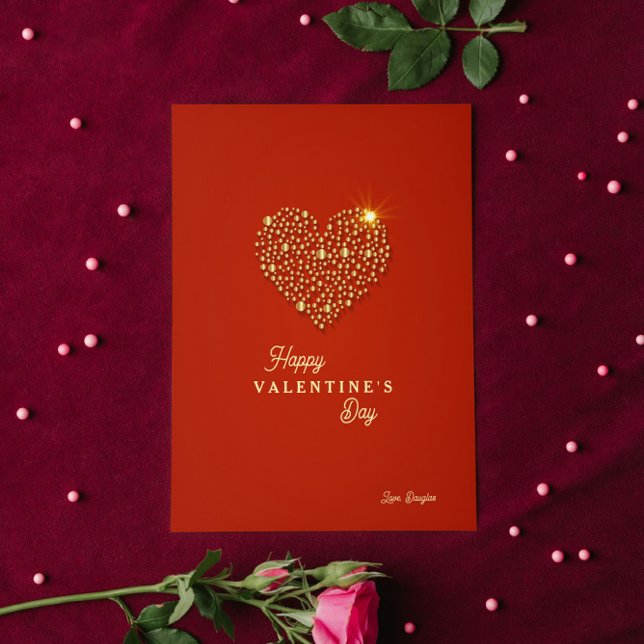 Red Guld Heart Glad Alla hjärtans dag Inbjudningar (Skapare uppladdad)