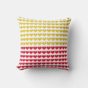 Red Guld Hearts Mönster Ombre 2022 Cute Gift Favor Kudde