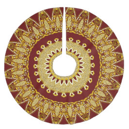 Red Guld Helgdag jul Julgransmatta Borstad Polyester