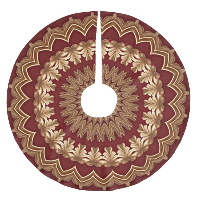 Red Guld Helgdag jul Skirt Julgransmatta Borstad Polyester (Framsidan)