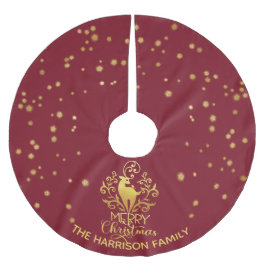 Red Guld Hjort God jul Julgransmatta Borstad Polyester