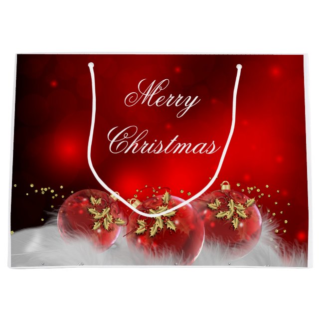 Red & Guld Holly Baubles God jul (Framsidan)