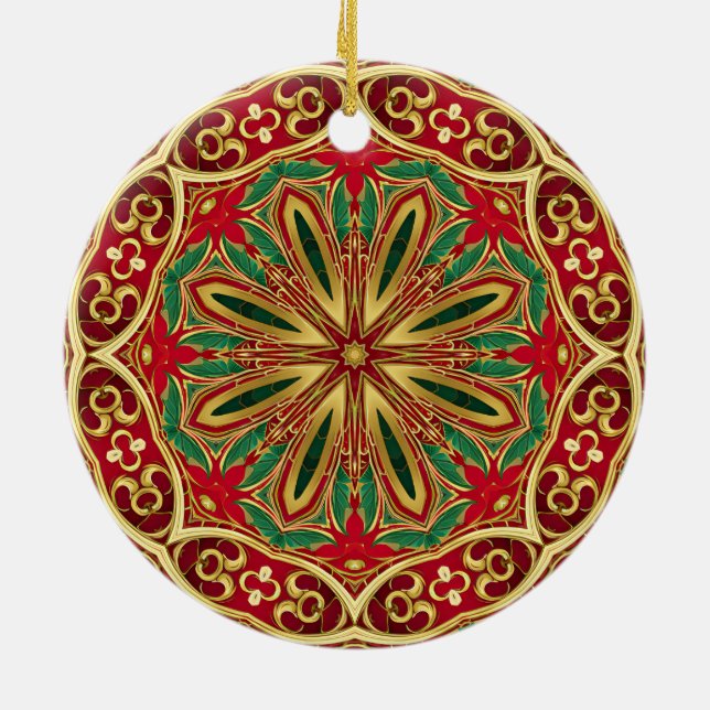 Red Guld jul-Helgdag Ornament (Baksidan)