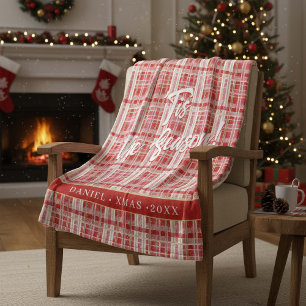 Red Guld jul Play Mönster#2 ID1009 Fleecefilt
