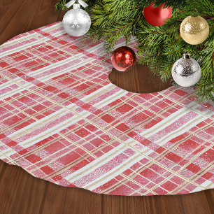 Red Guld jul Play Mönster#2 ID1009 Julgransmatta Borstad Polyester