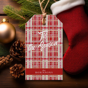 Red Guld jul Play Mönster#2 ID1009 Presentetikett