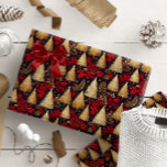Red Guld jul Tartan Mönster#31 ID1009 Presentpapper<br><div class="desc">Om du undrar vilka färg-kombinationer du har till plockan för din juldekoration och presentplakat i år, har jag skapat samlingar av samordning av mönster för att göra livet lite enklare. Det här moderna Julgran-mönster är ett bra exempel, med guld träd, röda bär och kontrasterande mörk. Den vackra röda paletten och...</div>