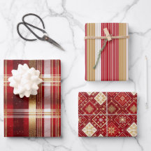 Red Guld jul Tartan Mönster#7 ID1009