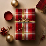 Red Guld jul Tartan Mönster#7 ID1009 Presentpapper<br><div class="desc">Om du undrar vilka färg-kombinationer du har till plockan för din juldekoration och presentplakat i år, har jag skapat samlingar av samordning av mönster för att göra livet lite enklare. Det här moderna tartan mönster är ett bra exempel. Det glittrar guld rand.. och tillför lite glamor. Den vackra röda, vita...</div>