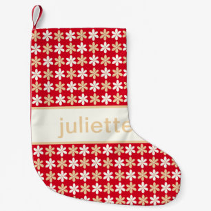 RED GULD JULAFTON TINY FLOWERS PRINT MÖNSTER ANPAS LITEN JULSTRUMPA