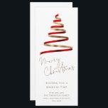 Red Guld Julgran Script God jul Julkort<br><div class="desc">Red Guld Julgran Script God jul. Minimalistisk och elegant,  med ett skript som anger snyggten för God jul och resten av texten är lätt att anpassa.</div>