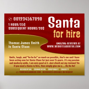 Red & Guld, Jultomten Entertainer Advertising Poster