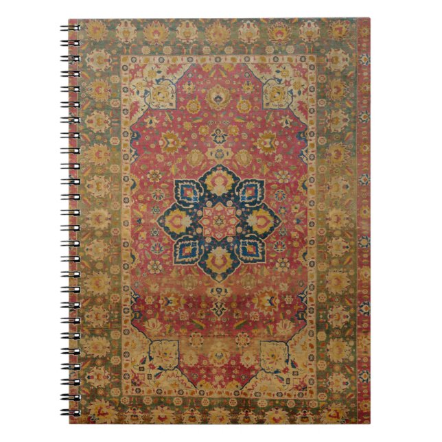 Red Guld Kashan Carpet Matta Persian Asian Anteckningsbok (Framsidan)