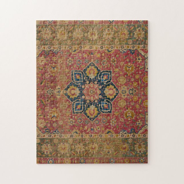 Red Guld Kashan Carpet Matta Persian Asian Pussel (Vertikal)