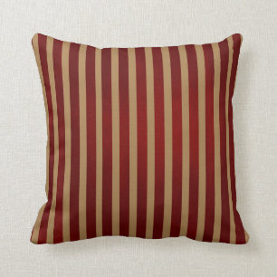 Red & Guld Lodrät Rand Stripe Mönster Kudde