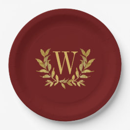 Red Guld Löv Monogram Elegant Chic Bröllop