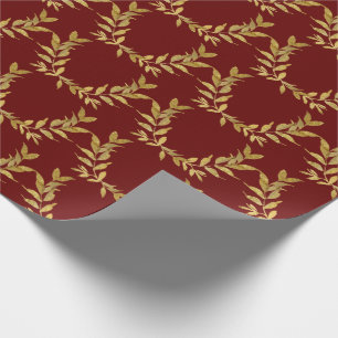 Red Guld Löv Monogram Elegant Chic Bröllop Presentpapper