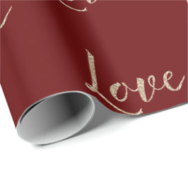 Red Guld Luxe Glitter Kärlek Presentpapper