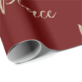 Red Guld Luxe Glitter Peace Presentpapper
