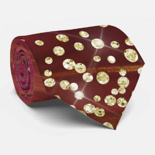 Red & Guld Marble Glitter Necktie Slips