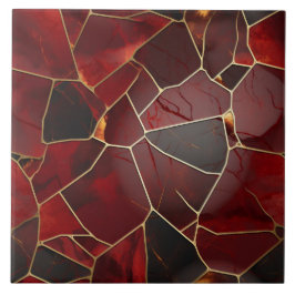 Red Guld Marble Mosaic, Digital Illustration Kakelplatta