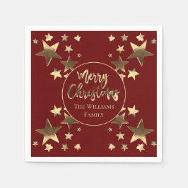 Red Guld Mönster Elegant God jul Pappersservett