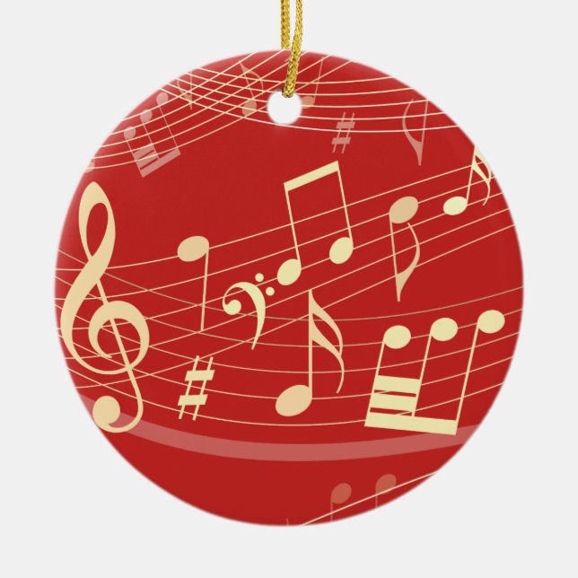 Red Guld Musical jul Ornament Personlig (Framsidan)