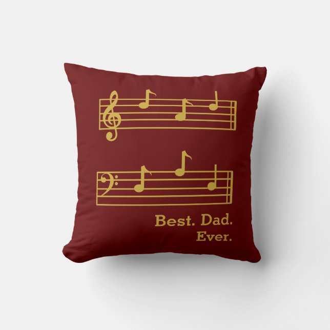 RED GULD MUSIK NOTER BEST PAPPA EVER TREBLE BASS KUDDE (Framsida)