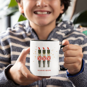 Red & Guld Nutcracker Personlig jul Mugg