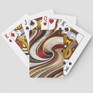 Red Guld och White Marble Swirls Casinokort