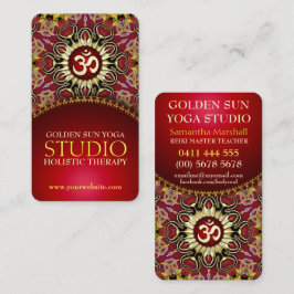 Red Guld OM Heart Yoga Kärlek Affärskort Visitkort