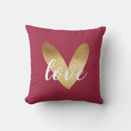Red Guld Ombre Hearts Kudde
