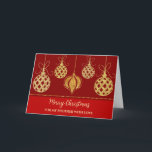 Red Guld Ornaments Brother God jul Kort<br><div class="desc">God jul för broderkort i modernt rött med guld glitter-julklamprydnadsföremål.</div>