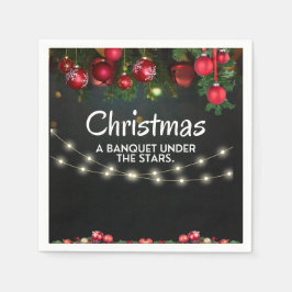 RED Guld Ornaments God jul Pappersservett