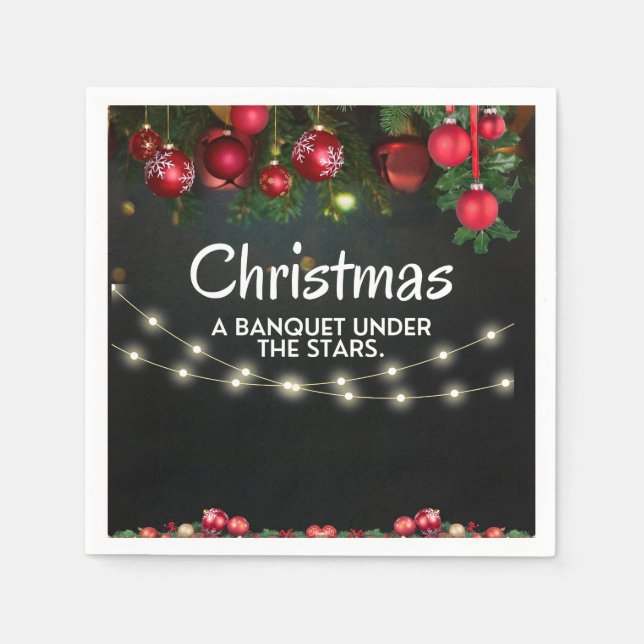 RED Guld Ornaments God jul Pappersservett (Framsidan)