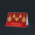 Red Guld Ornaments Grandson God jul Kort<br><div class="desc">God jul för barnmorskkort i modernt rött med guld glitter-julklamrar.</div>