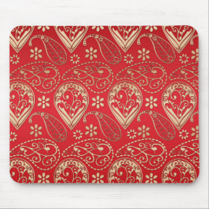 Red Guld Paisley Bandana Mönster Musmatta