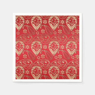 Red Guld Paisley Bandana Mönster Pappersservett