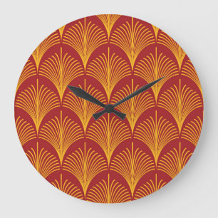 Red Guld Peacock: Art Deco. Stor Klocka