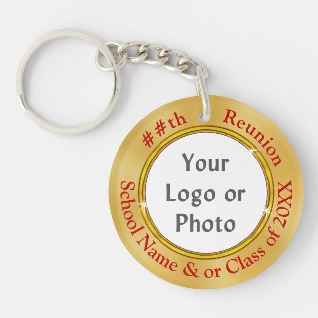 Red Guld Photo Personalize Class Reunion Souvenirs (Framsidan)