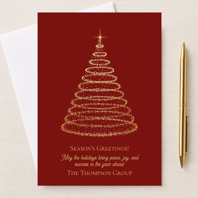 Red Guld Professionell Corporate Julhälsningar Julkort (Red Gold Professional Corporate Holiday Greeting)