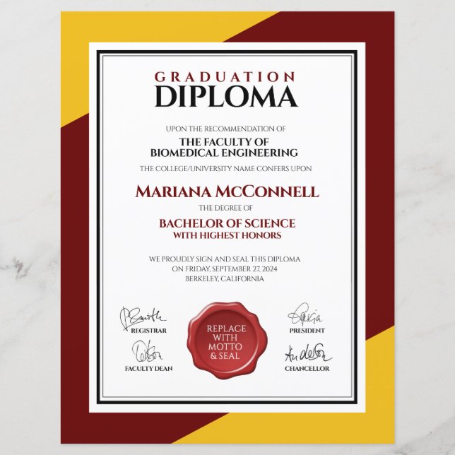 Red Guld School College Universiteten Diploma (Framsida)