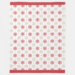 Red Guld Snowflake Mönster Fleecefilt