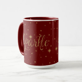 Red Guld Sparkles Mugg