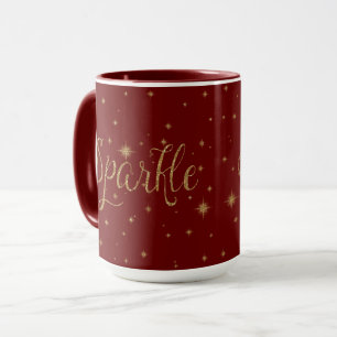Red Guld Sparkles Mugg