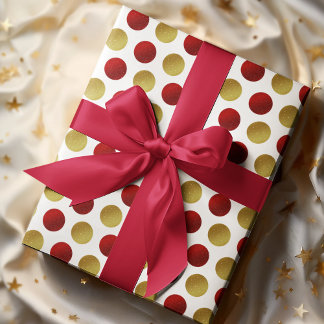Red Guld Sparkly Festive Julafton Wrapping Papper Presentpapper