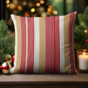 Red Guld Streck jul Mönster#28 ID1009 Kudde