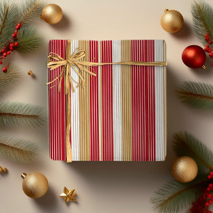 Red Guld Streck jul Mönster#28 ID1009 Presentpapper