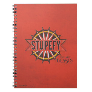 Red & Guld Stupefy Spell Graphic Anteckningsbok Med Spiral