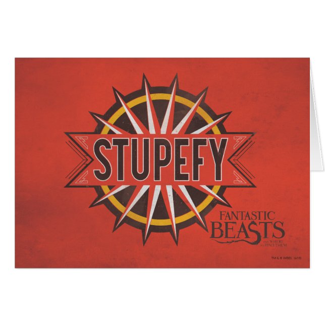 Red & Guld Stupefy Spell Graphic Hälsningskort (Framsidan Horizontal)